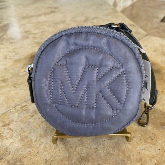 Michael Kors RAE MD Quilted Metallic Backpack GREY